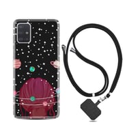 Samsung a71 A72 A73 A7 A9 2018 C7 C9 Kılıf Boyun Askılı Silikon Space Woman 1311