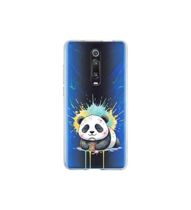 Xiaomi Mi 9T Pro ile Uyumlu Splash Panda Tasarımlı Şeffaf Silikon Kılıf