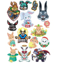 Tavşan Sticker Set 8 16 Parça Telefon, Tablet, Defter, Laptop Sticker