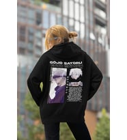 Anime Karakter Gojo Satoru Baskılı Unisex Oversize Jujutsu Kaisen Hoodie
