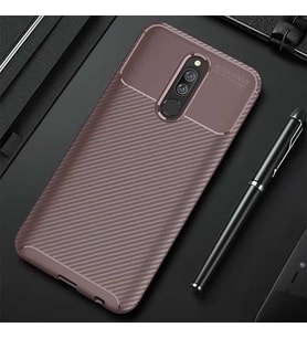 Xiaomi Redmi 8 Kılıf Esnek Soft Karbon Tasarım Legion Serisi (Kahverengi)