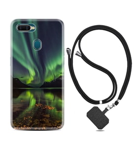 Oppo A5S A15 A16 A54 A55 A73 A74 Kılıf Boyun Askılı Silikon Kuzey Işıkları 1327