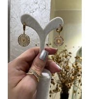 316L Çelik Çeyrek Model Küpe (Altın)