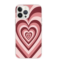 Iphone 12 Pro Uyumlu Pembe Kalp Tasarımlı Şeffaf Telefon Kılıfı