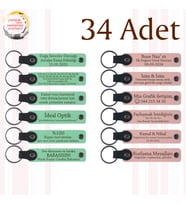 Yeşil & Yavru Ağzı, Fen Öğretmeninden Dönem Sonu Hediyesi, 34’lü Set, Kişisel Mesajlı Anahtarlık