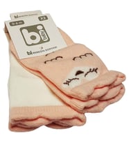 Bibaby Bebek Çorabı 2 li 0-6 Ay - Turuncu - Ekru