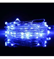 5 METRE SU GEÇİRMEZ MAVİ PİLLİ LED IŞIK SABİT YANAR MİCRO DÖKME LED ULTRA PARLAK CANLI MAVİ IŞIK