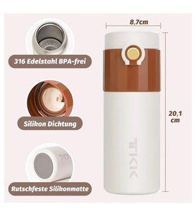 Vagon Life Çerlik Termos 450Ml Krem-Kahverengi