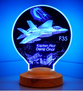 F35 Savaş Uçağı, Hava Kuvvetleri Hediyesi Kişiye Özel Uçak Led Lamba, Havacılık Hediyesi