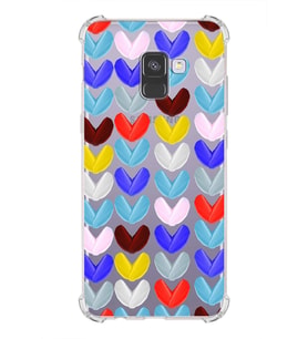 PrintiFy Samsung Galaxy A8 Plus 2018 Water Color 1 Baskılı Şeffaf Köşe Korumalı Antişok Kılıf