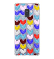 PrintiFy Samsung Galaxy A8 Plus 2018 Water Color 1 Baskılı Şeffaf Köşe Korumalı Antişok Kılıf