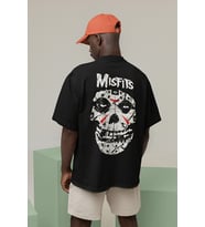 Rock Metal Müzik Grubu Misfits Baskılı Unisex Oversize Tişört