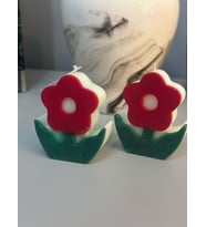 Chemdle 2 li Çiçek Model Dekoratif Mum