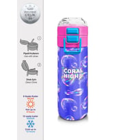 Coral High Çelik Matara Termos/Suluk 31981 - 500ml, Kız Çocuk, Lavanta Pembe Baloncuk Desenli