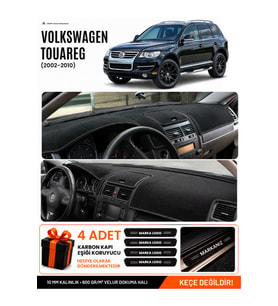 VOLKSWAGEN TOUAREG (2002-2010) Uyumlu Torpido Örtüsü Torpido Kılıfı - Siyah