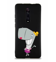 Xiaomi Mi 9T Soft Premier Kapak Pearl Yengeç Tasarımlı Silikon Kılıf - Siyah (Şeffaf)