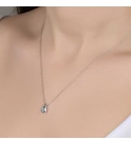 Swarovski Taşlı Gümüş Damla Tektaş Bayan Kolye