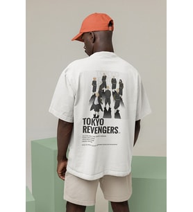 Tokyo Revengers Baskılı Unisex Tişört, Oversize Anime Tişört