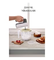 2200 Ml Mikser Kabı Beyaz & Ölçü Kabı & Saklama Kabı