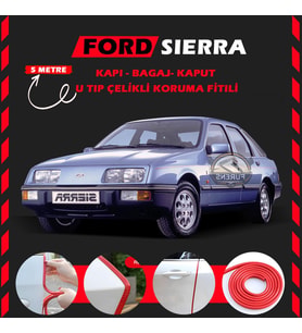 Ford Sierra Oto Araç Kapı Koruma Fitili 5metre Parlak Kırmızı Renk