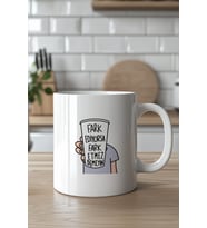 Motivasyonel Mizah Yazılı 330ml Baskılı Beyaz Seramik Kupa Bardak