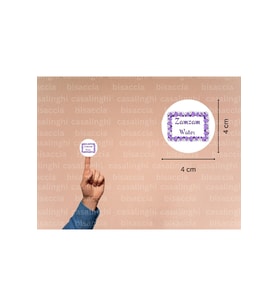 İngilizce Zemzem Suyu Hediyesi Etiketi Mor Yuvarlak Mat Sticker Zamzam Hajj Umre 4 Cm (45 Adet)