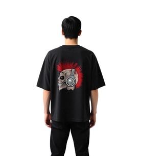 Punk Müzik Ruhuna Saygı Baskılı Erkek Oversize Tişört