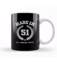 1951 Made In 51 All Genuine Parts Kupa Bardak Porselen