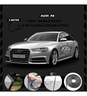 Audi A6  Oto Araç Kapı Koruma Fitili 5metre Parlak Siyah Renk