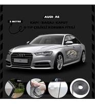 Audi A6  Oto Araç Kapı Koruma Fitili 5metre Parlak Siyah Renk