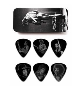 Jim Dunlop Jimi Hendrix Silver Portrait 6lı Pena Seti (Medium)