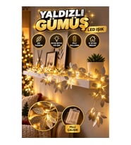 Pilli Gümüş Yaprak LED Dekoratif Işık – Ortam ve Yılbaşı Aydınlatması