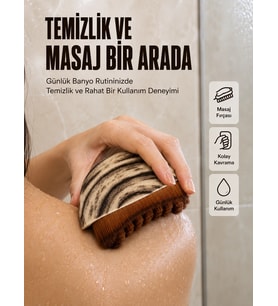 Mey İthalat® Vücut Temizleme Fırçası Ergonomik Elde Tutulan Yumuşak Kıllı Fırçası