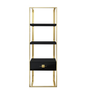 Rihanna Gold Metal Siyah Kitaplık & Raf