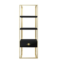 Rihanna Gold Metal Siyah Kitaplık & Raf