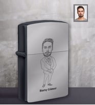 Kişiye Özel Öğretmen Karikatürlü Siyah Benzinli Çakmak Bay-17