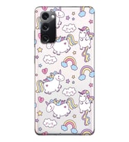 Samsung Galaxy S20 FE Uyumlu Unicorn Tasarımlı Şeffaf Telefon Kılıfı