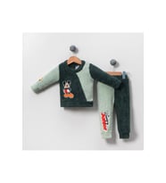 Kışlık Welsoft Bebek Çocuk Alt Üst Takım-Yeşil