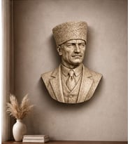 ATATÜRK Duvar Büstü Duvar Heykeli Dekoratif Asma Duvar Heykelleri 25 CM M2