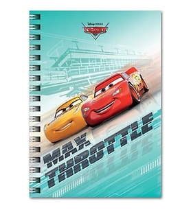 Cars 80 Yaprak Çizgili A6 Not Defteri Spiralli