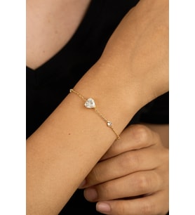 Elika Silver 925 Ayar Gümüş Kalp Model Bileklik