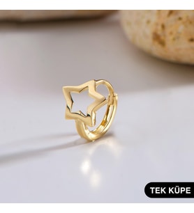 14 Ayar Tek Yıldız Halka Altın Küpe 0,65 gr