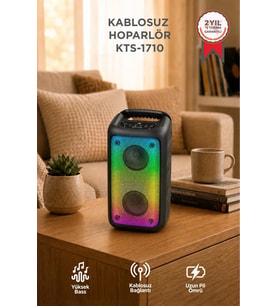 Torima Bluetooth Hoparlör Rgb Işıklı Kablosuz Speaker KTS-1710 Siyah