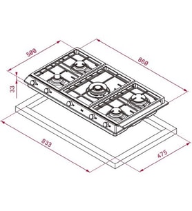 TEKA EX 90.1 5G Inox 90 Cm Ankastre Ocak