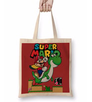 Süper Mario E Yoshi Bez Çanta Uzun Saplı