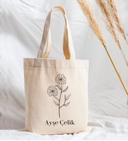 Kişiye Özel Kanvas Çanta (Krem)
