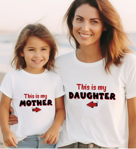 BK Gift Anne-Kız 2’li Kombin Tişört Seti-2, Anneye Hediye, Anneler Günü Hediyeleri (Beyaz)