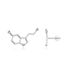 Serotonin Mutluluk Hormonu Beyaz Gümüş Küpe