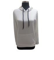 Kapüşonlu İki İplik Sweatshirt (Beyaz)