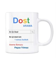 Kişiye Özel İsimli Dost Google Arama Motoru Kupa Bardak